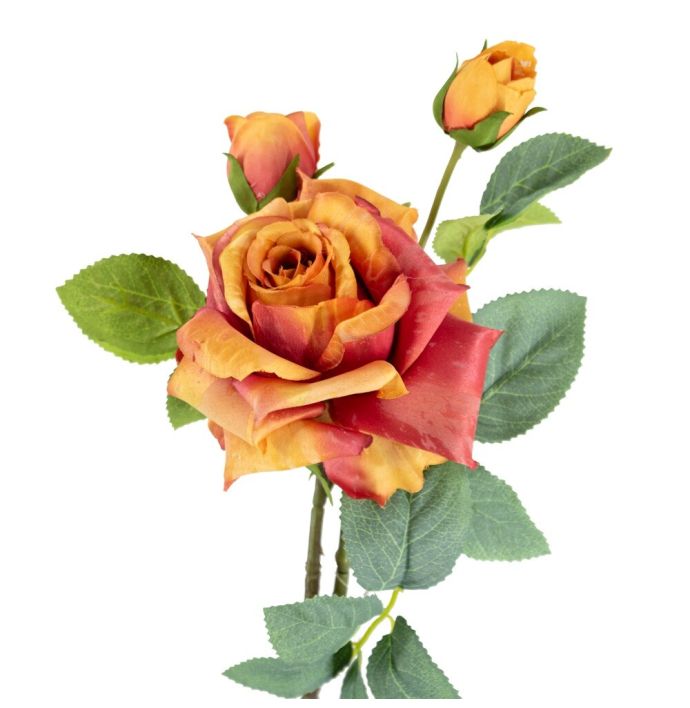 Kunstbloem Roos oranje 