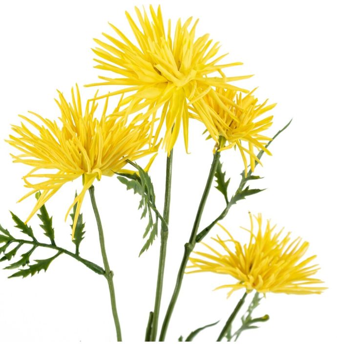 Kunstbloem Japanse Chrysant geel 