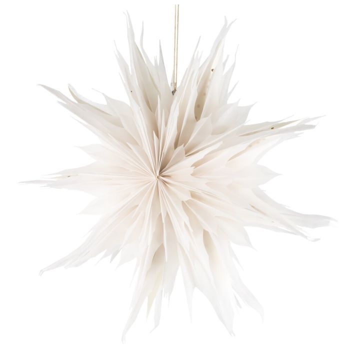 Kerstster ice 50cm wit met pendel