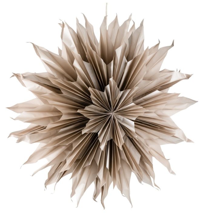 Kerstster sun 100cm taupe met pendel kx0538