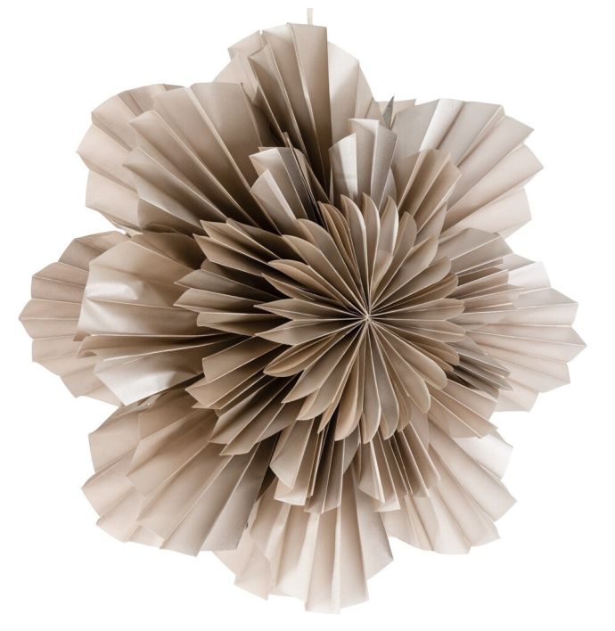 Kerstster flower 40cm taupe met pendel