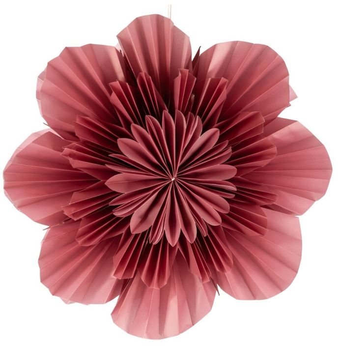 Kerstster flower 40cm pomegrenate met pendel