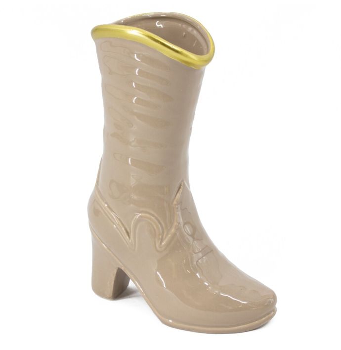 Aardewerk vaas laars zand