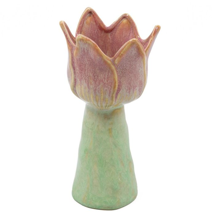 Aardewerk vaas tulp peach