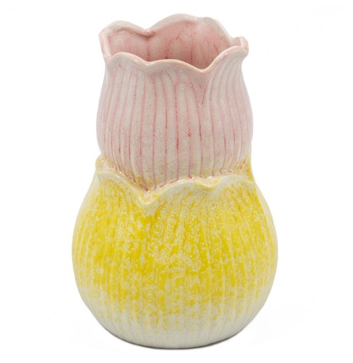 Aardewerk vaas tulp roze 