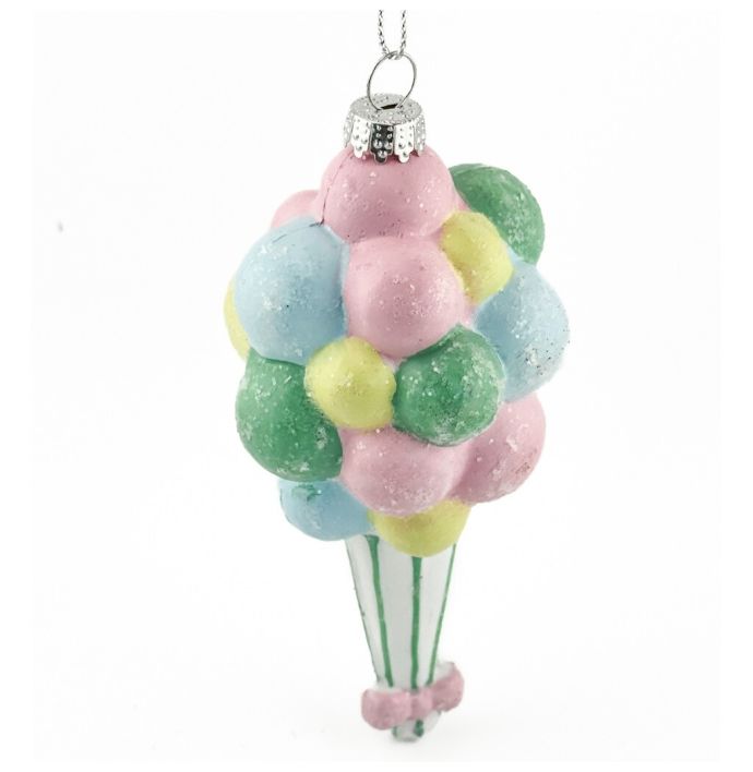 Kerstbal hanger ballonnen pastel