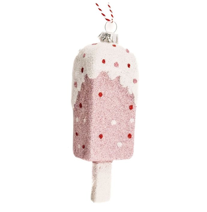 Kersthanger ijsje glitter