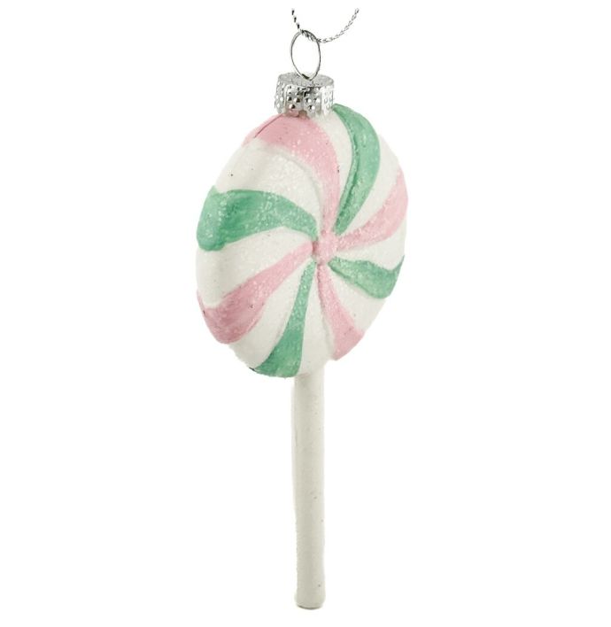 Kerstbal hanger lolly pastel