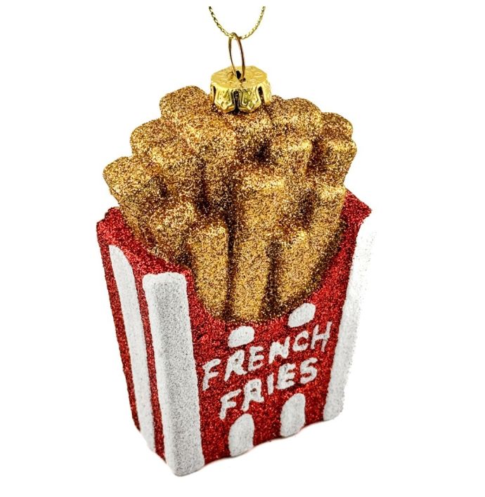 Kersthanger patat glitter