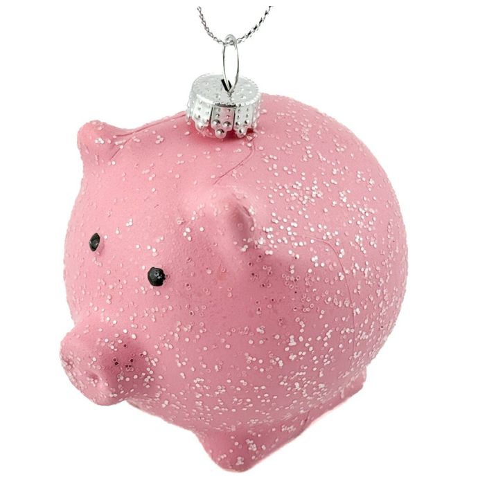 Kersthanger piggy glitter