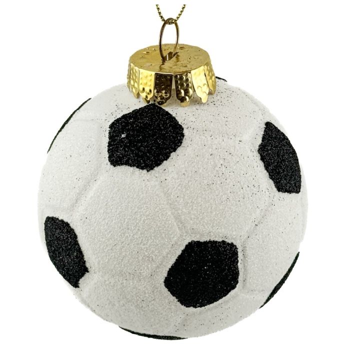 Kersthanger voetbal glitter