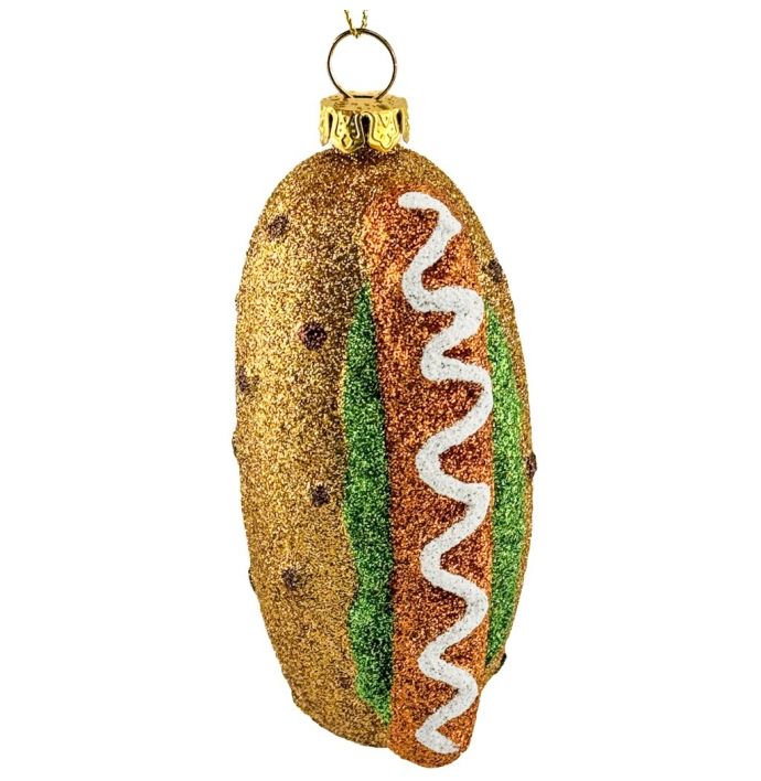 Kersthanger hotdog glitter