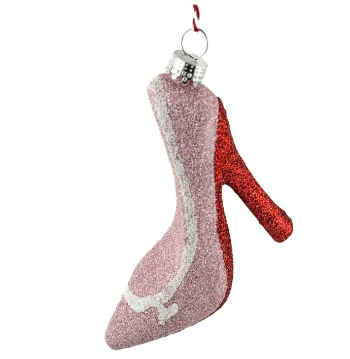 Kersthanger high heels glitter