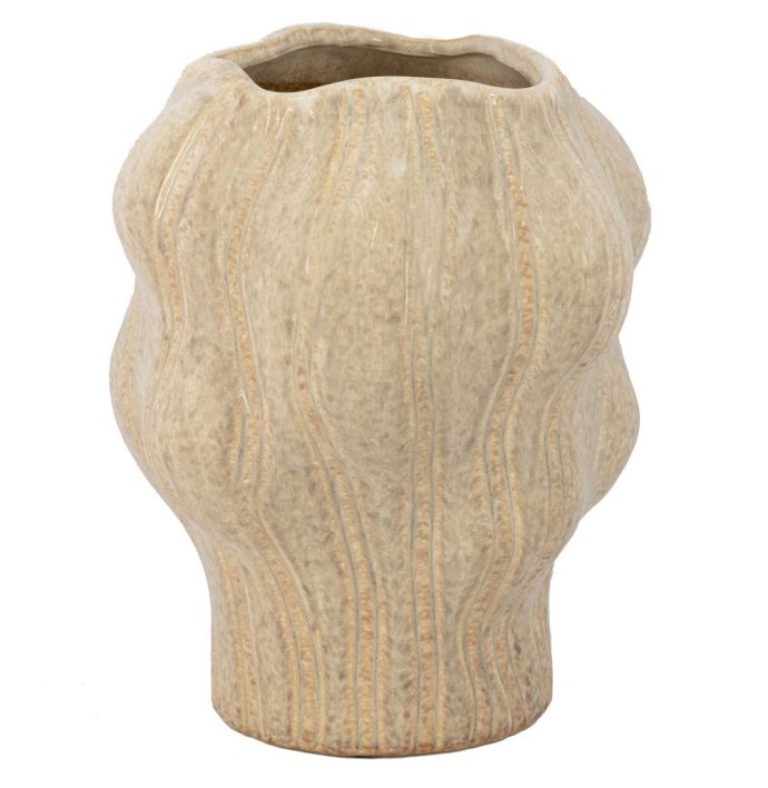 Aardewerk vaas organisch zand