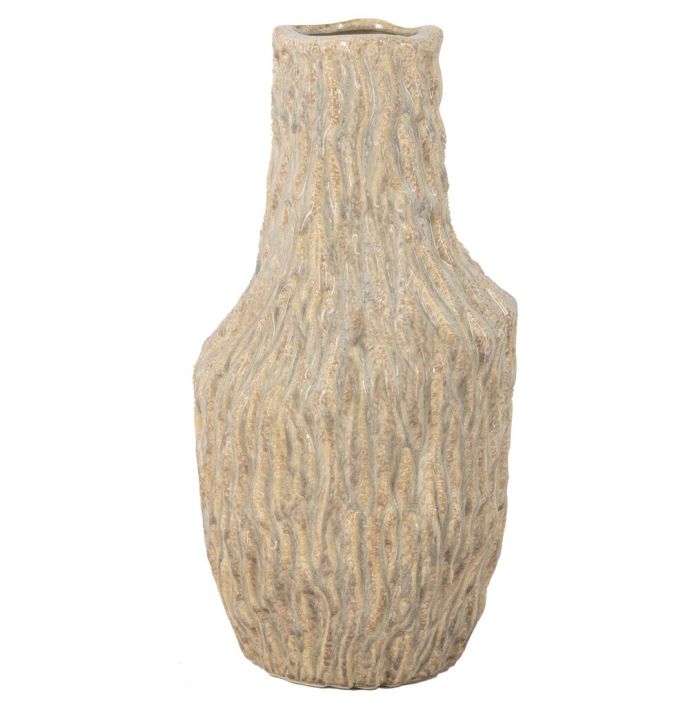 Aardewerk vaas organisch zand