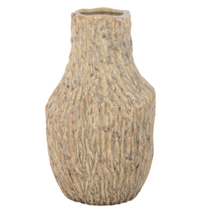 Aardewerk vaas organisch zand