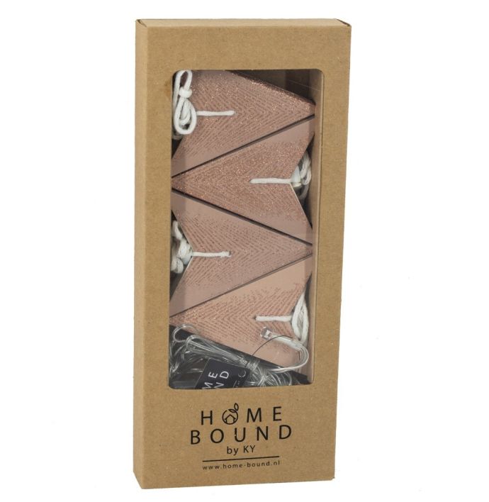 Kerstster slinger 8 stuks met timer roze