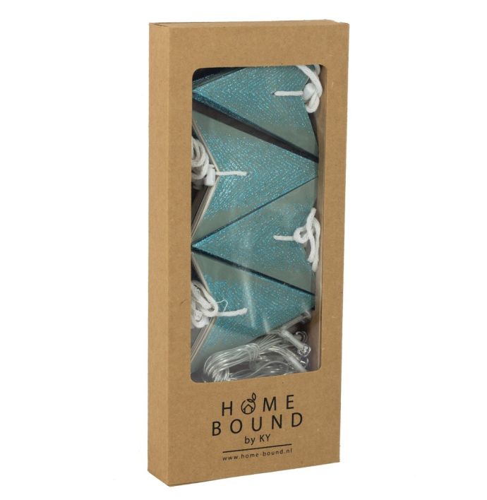 Kerstster slinger 8 stuks met timer turquoise