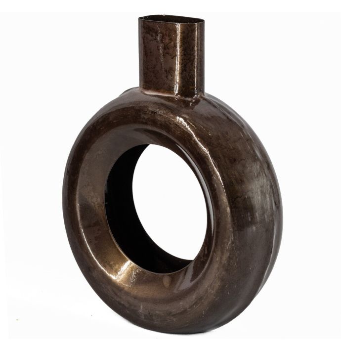 Vaasje donut rond rosewood
