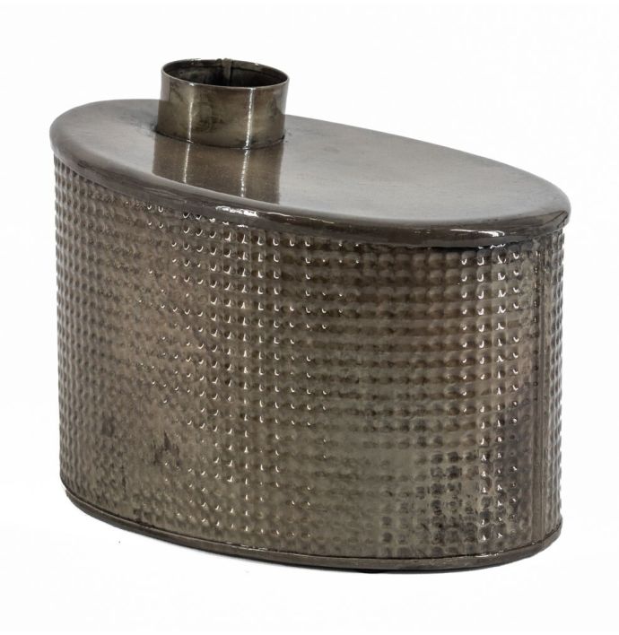 Metalen vaas ovaal pink stone