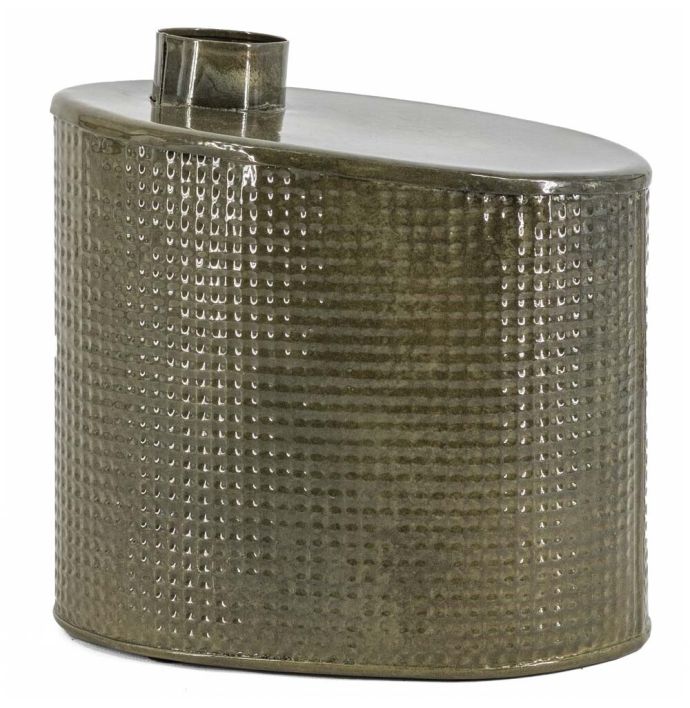 Metalen vaas ovaal olive stone