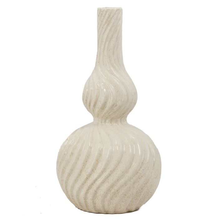 Aardewerk vaas curly beige