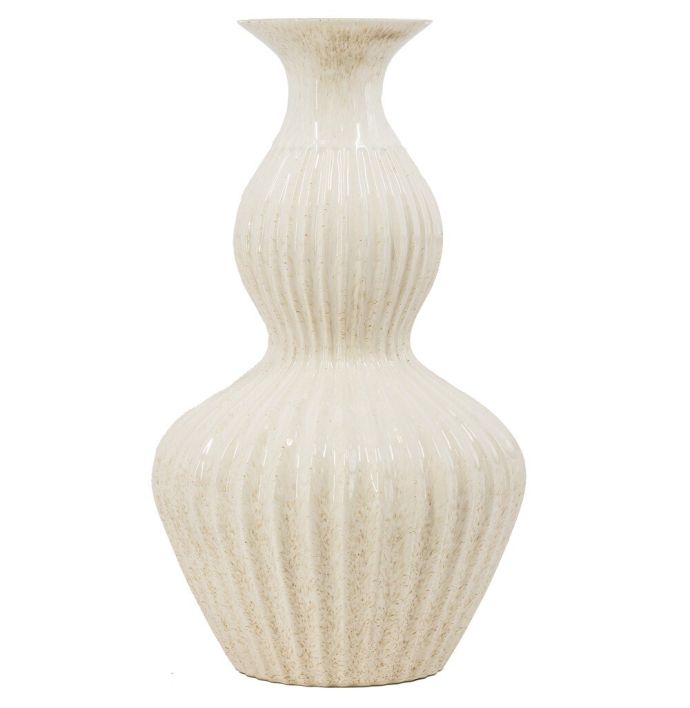 Aardewerk vaas clown beige