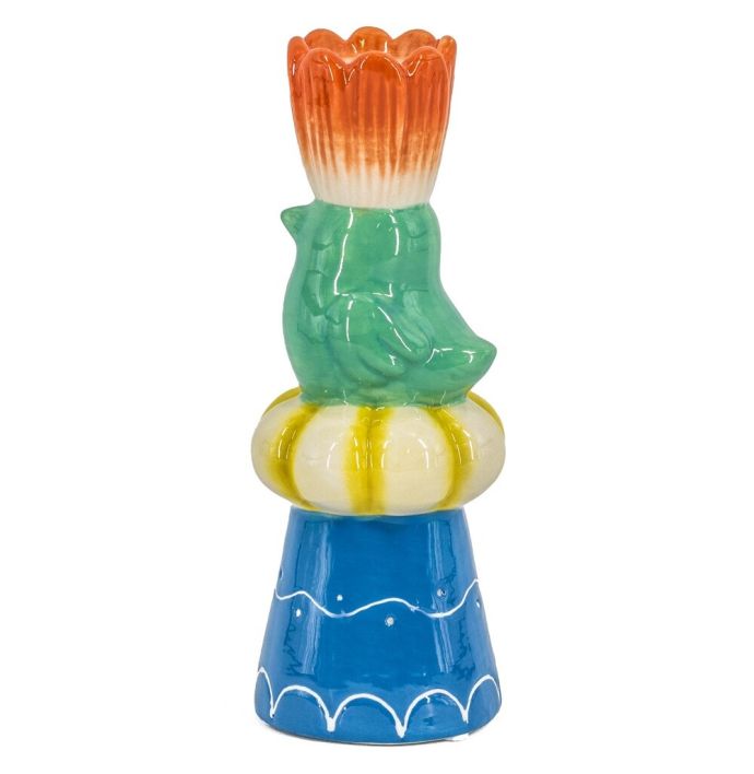 Kaarsenstandaard vogel met tulp