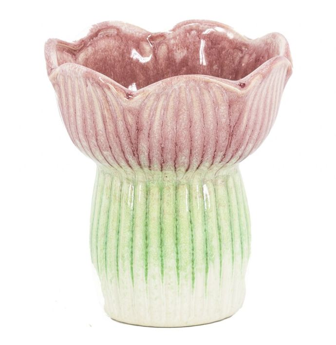 Aardewerk vaas tulp peach 