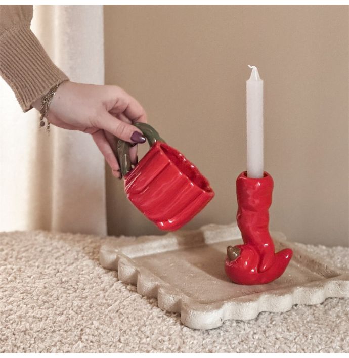 Aardewerk kaarsenstandaard peper