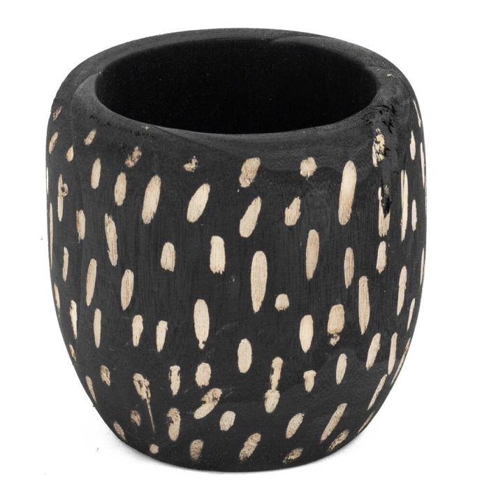 Houten bloempot Batik