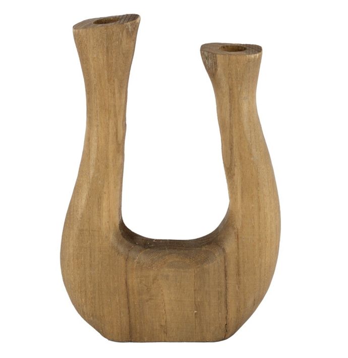 Houten organische kaarsenstandaard walnut