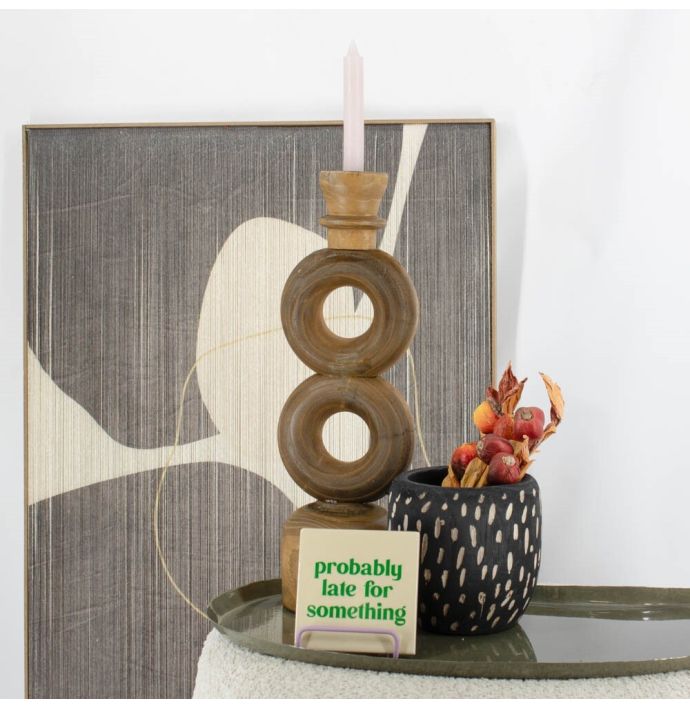 Houten bloempot Batik