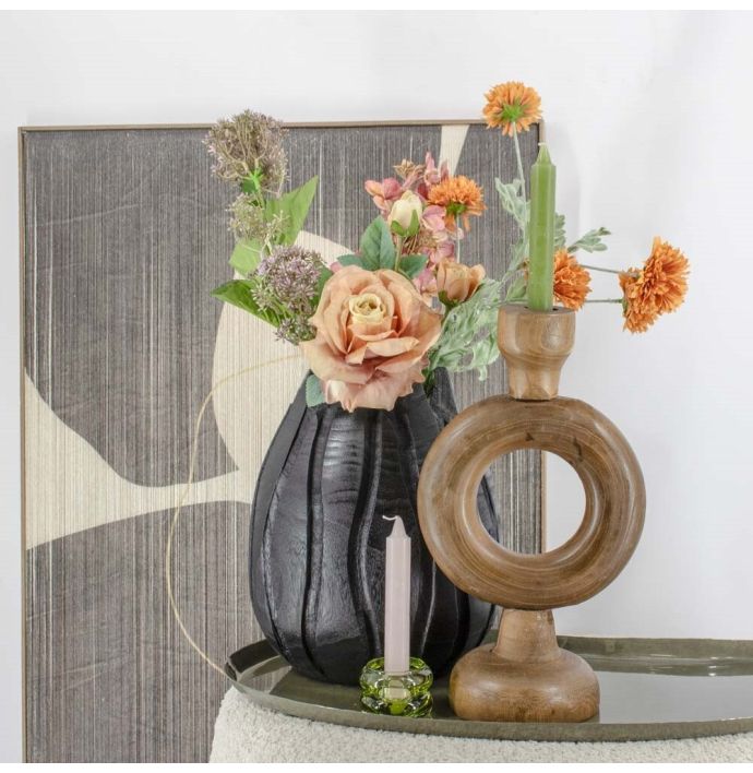 Houten kandelaar circle walnut