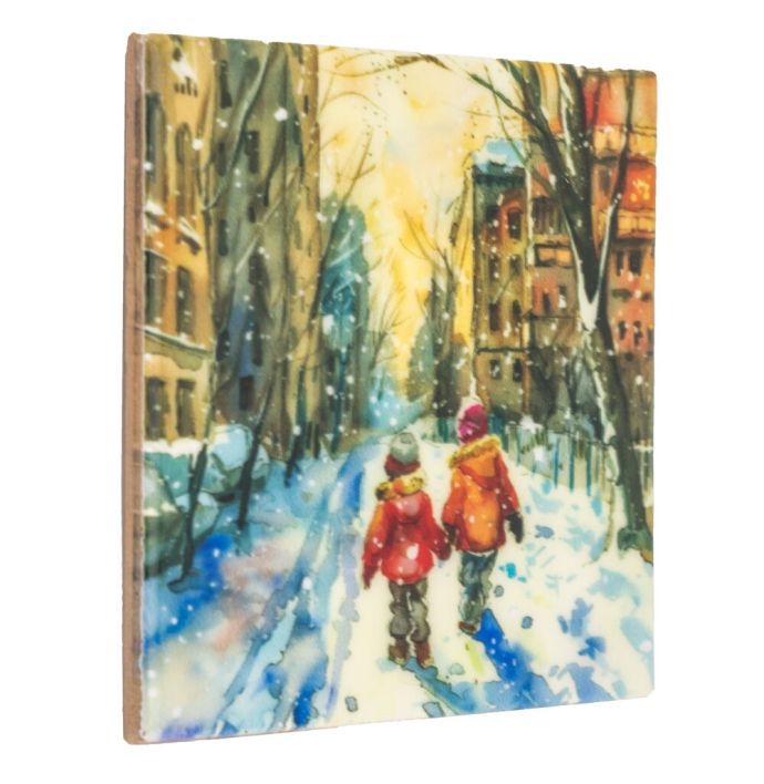 Tegeltje - Sneeuw kinderen