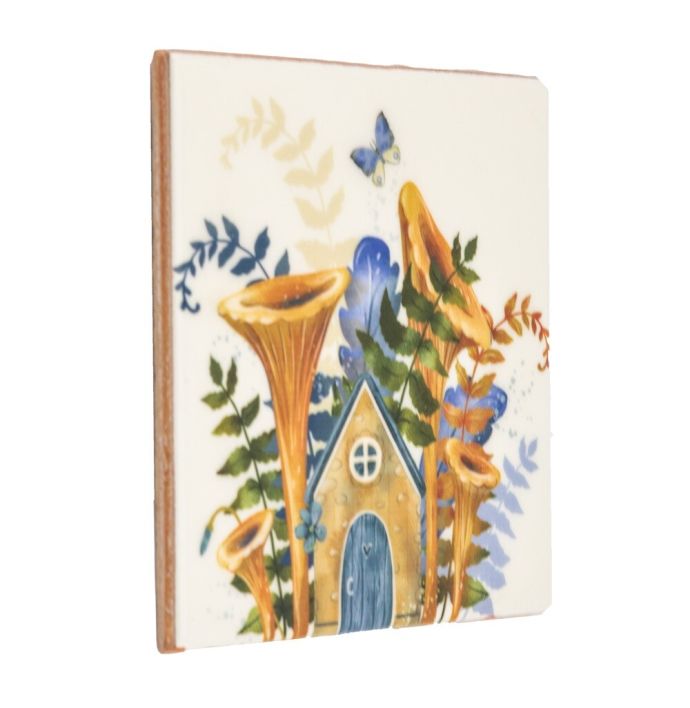 Tegeltje - Huis bloemen