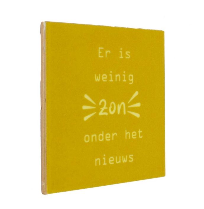 Tegeltje 'Zon onder het nieuws'