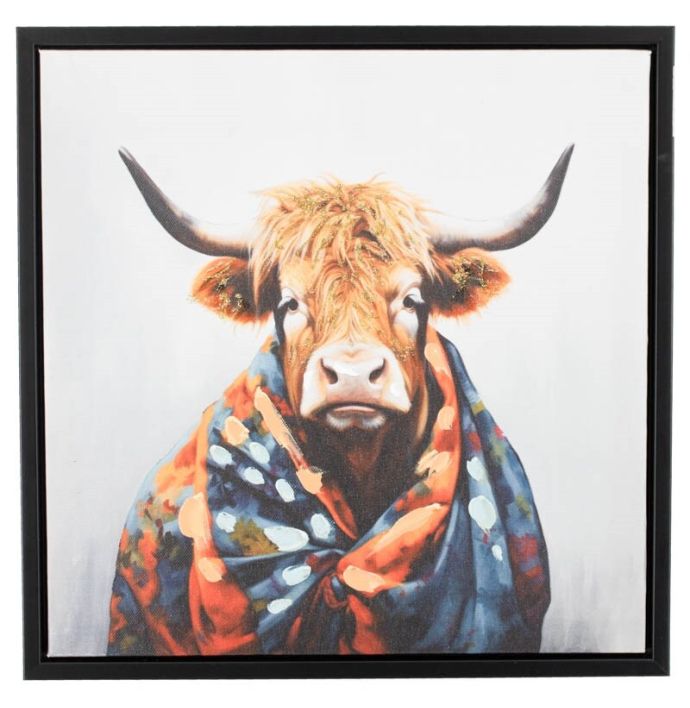 Schilderij schotse hooglander dekentje
