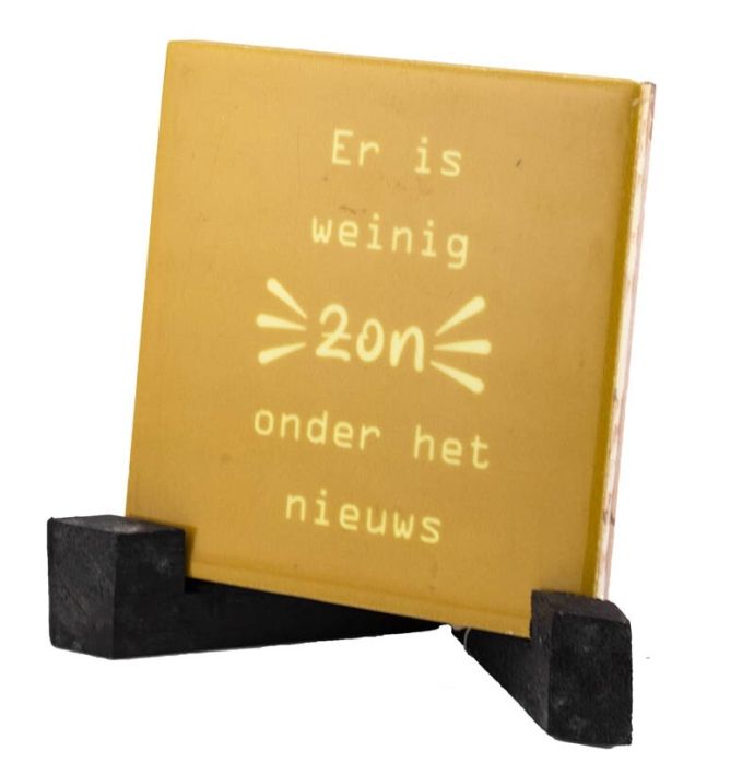 Tegeltje 'Zon onder het nieuws'