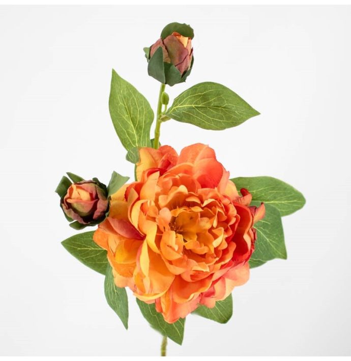 Kunstbloem pioen oranje