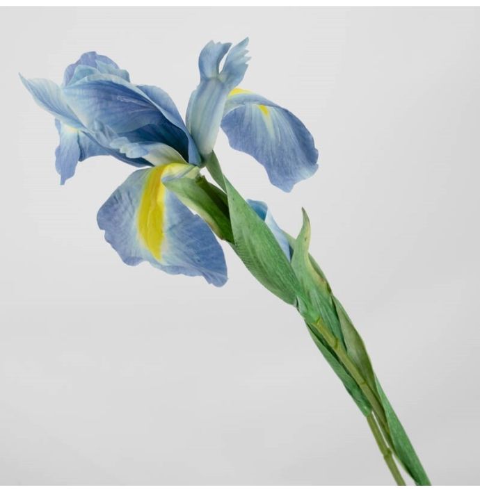 Kunstbloem real touch iris blauw