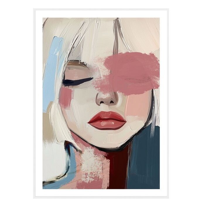 Schilderij vrouw abstract 50x70cm