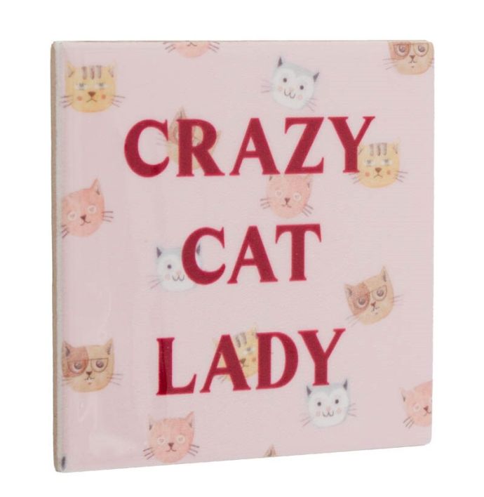 Tegeltje 'Crazy cat lady'