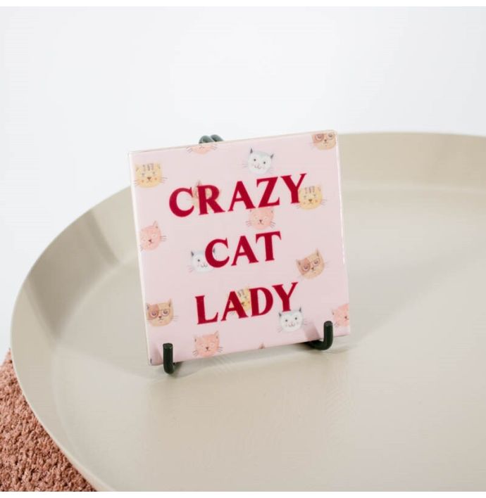 Tegeltje 'Crazy cat lady'