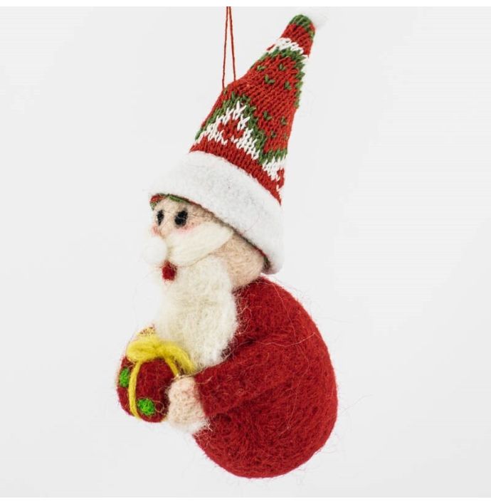 Wollen hanger kerstman pakje