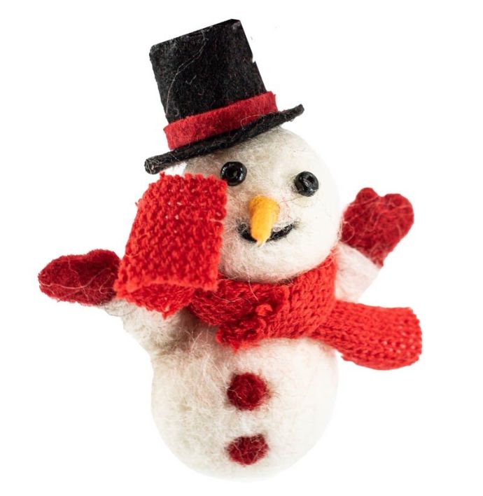 Wollen hanger sneeuwpop