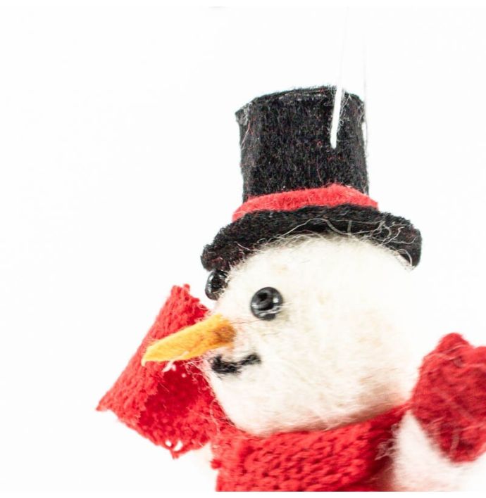 Wollen hanger sneeuwpop