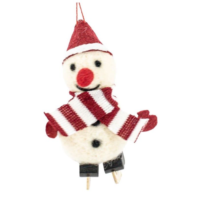 Wollen hanger sneeuwpop