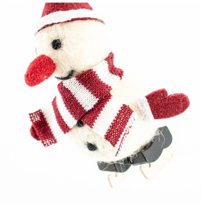 Wollen hanger sneeuwpop