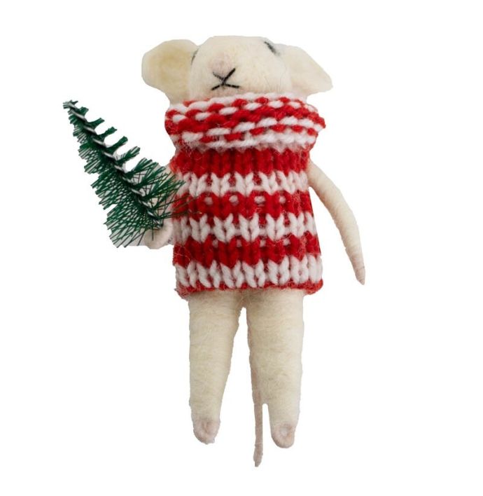 Wollen hanger muis kerstboom